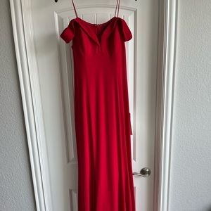 Adrianna Papell Off the Shoulder Jersey Mermaid Gown